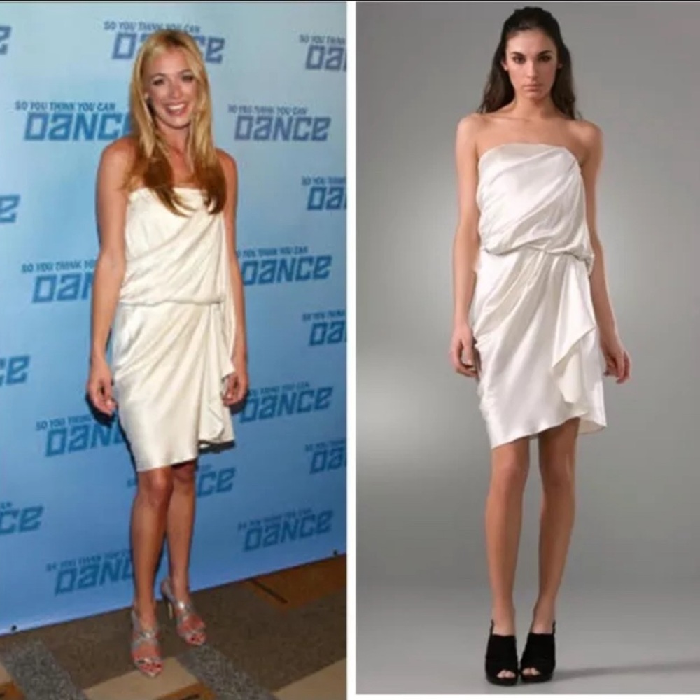Alexander Wang Ivory Strapless Silk Mini/ Midi Dress Size 2